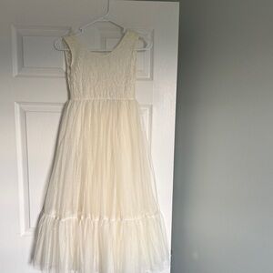 SHEIN Cream Lace Kids Formal Dress